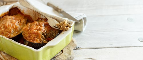 Preview: Stuffed eggplant from the oven