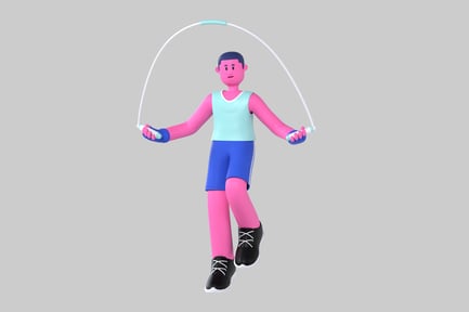 Preview: Cartoon man jumping rope