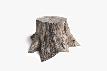 Preview: Rustic circular table with square stump base
