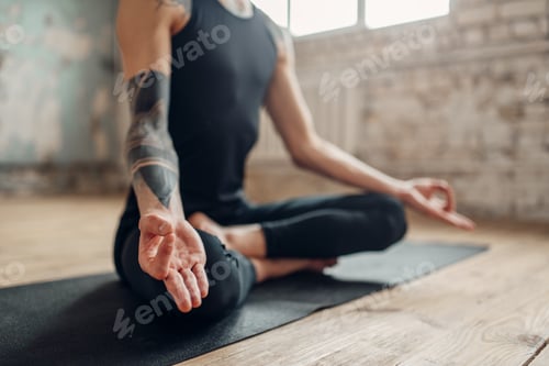 Preview: Male yoga, meditation in asana position