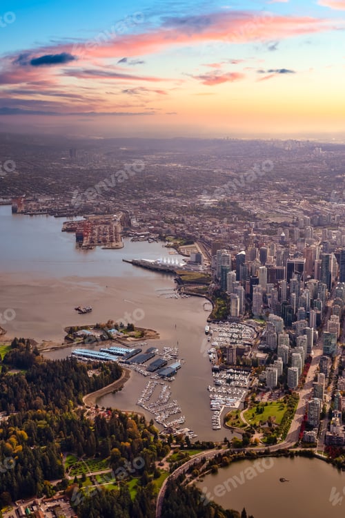 Preview: Downtown Vancouver, British Columbia, Canada. Aerial View