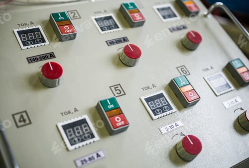 Preview: Control Panel with Buttons and Digital Displays