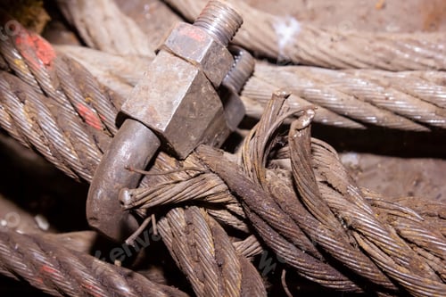 Preview: Closeup of an old rustic rope on a blurry background