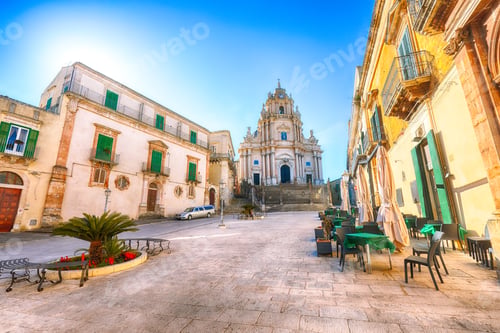 Preview: The baroque Saint George cathedral of Modica and Duomo square in Ragusa