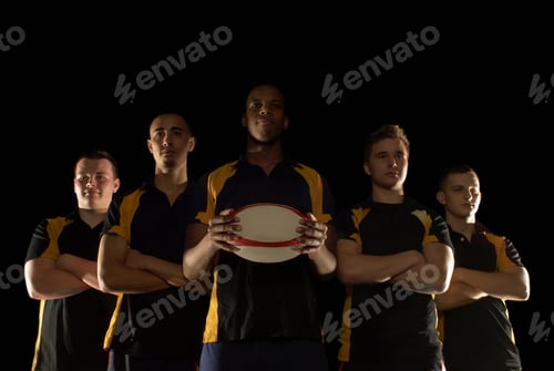 Preview: Row of rugby players