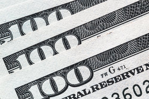 Preview: 100 dollars close up. Business concept, development perspective