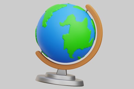 Preview: Vibrant 3D Globe On Modern Stand