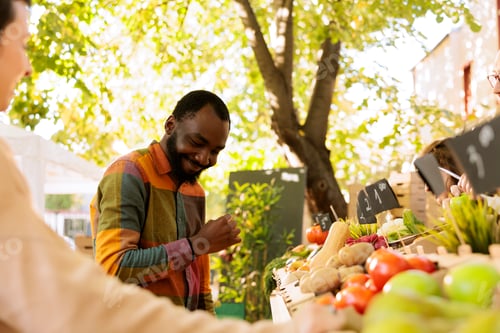 Preview: Black guy shopping for organic products
