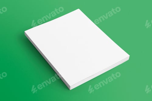 Preview: Blank book on green background