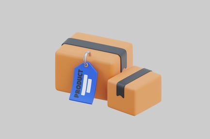 Preview: Product boxes with blue tag