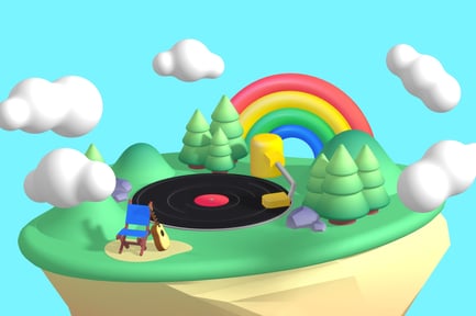 Visualização: Ilha flutuante da música