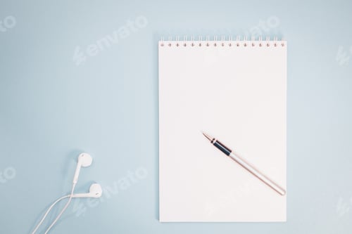 Preview: Creative flat lay photo of workspace desk
