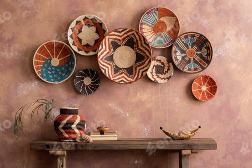 Preview: The stylish ethnic compostion at living room interior
