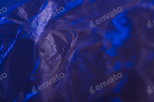 Preview: Blue polyethylene. Heterogeneous texture of polyethylene. Close-up.