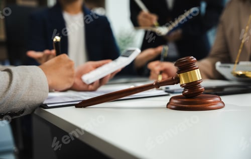 Preview: Businessman and Male lawyer or judge consult having team meeting with client