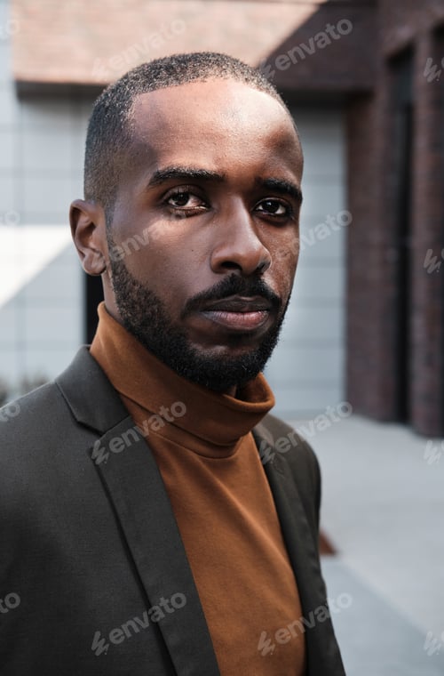Preview: Serious Young Black Man Portrait