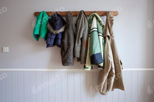 Preview: Coats hanging on coat rack