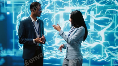 Preview: Startup employees using artificial intelligence to look at data