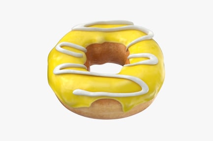 Preview: Yellow Glazed Donut with Cream Drizzle