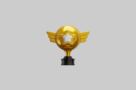 Preview: Golden star winged trophy object