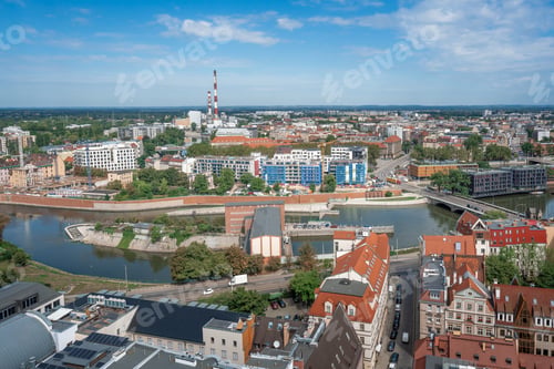 Preview: Aerial view of Srodmiescie District and Wroclaw Electric Central - Wroclaw, Poland
