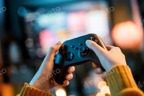 Preview: woman is playing video game