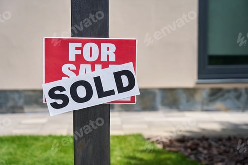 Preview: House sold plate sign, already sold on top
