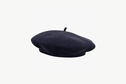 Preview: Black flat cap with pointed detail