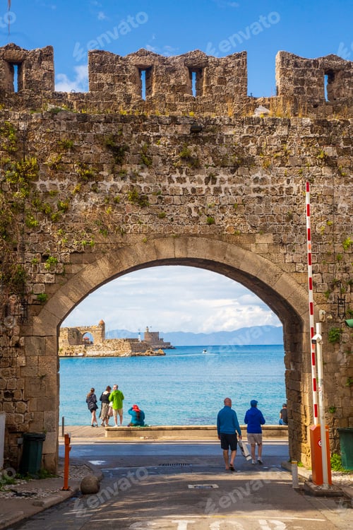 Preview: Rhodes island - Greece, Saint Nicholas Fort guards the Mandraki harbour