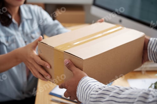 Preview: Giving parcel to courier
