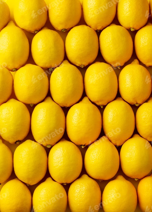 Preview: Fresh Lemons Pattern Background. Copy space. Top view.