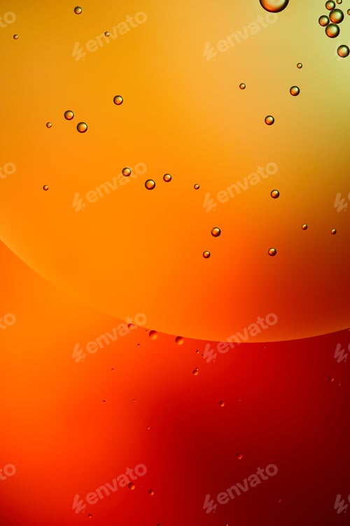 Preview: abstract background from mixed water and oil bubbles in red color