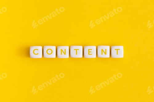 Preview: The word "Content on a white cubes