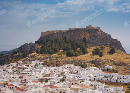 Preview: travel to city of Lindos on island of Rhodes, Greece