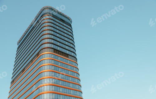 Preview: Lonely Glass Skyscraper Building with Clear Sky background