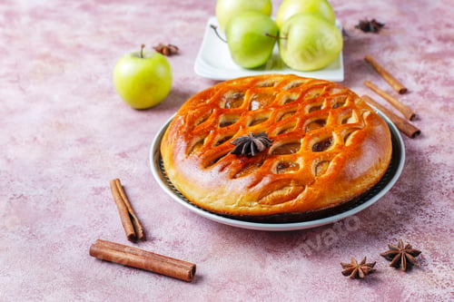 Preview: Homemade delicious apple pie with jam.