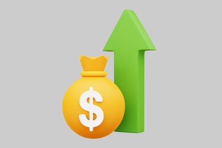 Preview: Rising Finance: Money Bag with Upward Arrow