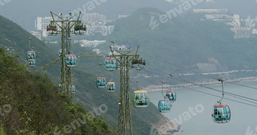 Preview: Wong Chuk Hang, Hong Kong, 19 October 2018:- Cable car in ocean park at Hong Kong