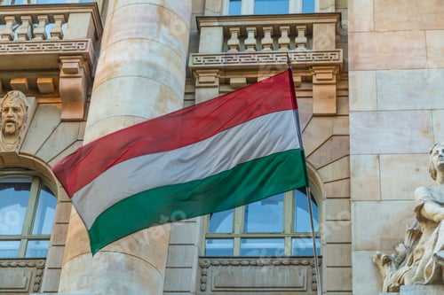 Preview: Budapest Hungary, Hungarian flag closeup