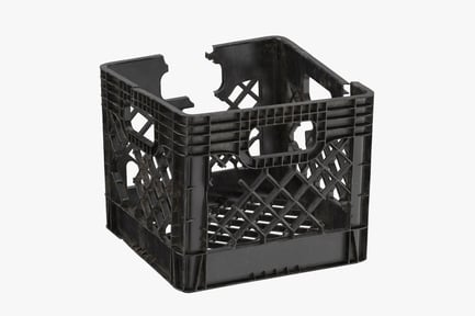 Preview: Worn Black Plastic Storage Crate