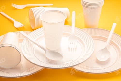 Preview: Disposable plastic dishware waste