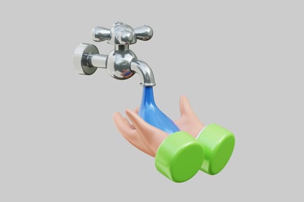 Preview: Cartoon celebration hand washing icon