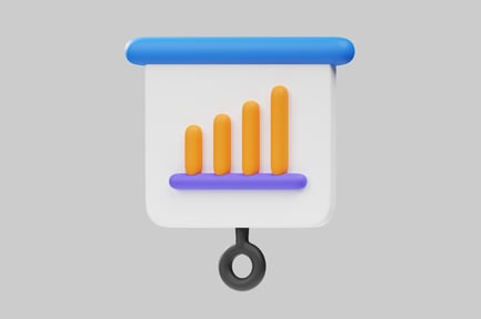 Preview: Presentation board with rising graph