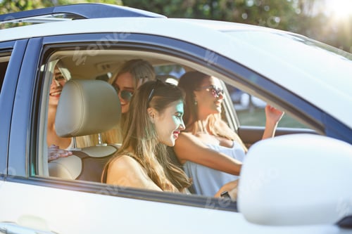 Preview: The Young Women In The Car Smiling