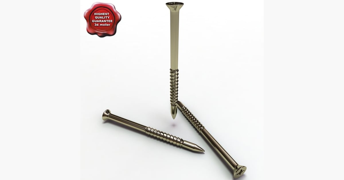 Triangular arrangement of three metallic screws 3D, Incl. construction ...