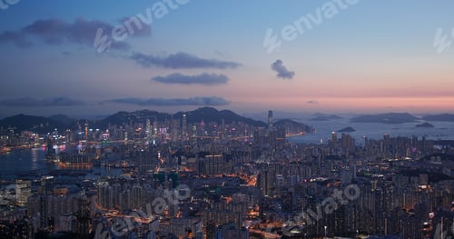 Preview: Hong Kong, 15 July 2020: Hong Kong city sunset
