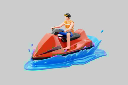 Preview: Orange jet ski and rider