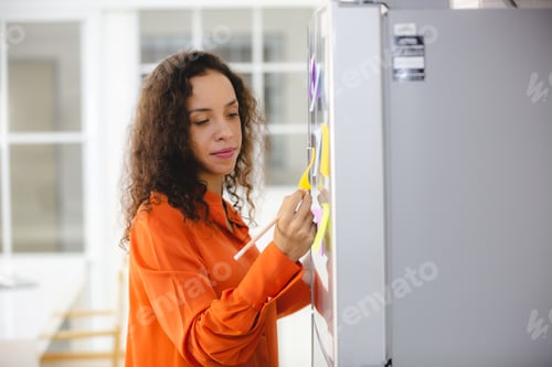 Preview: business woman freelance person or creative stylist working from home by happy lifestyle