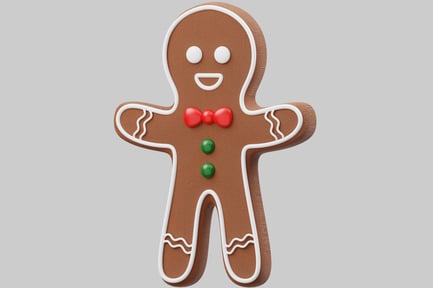 Preview: Gingerbread man with red bow tie