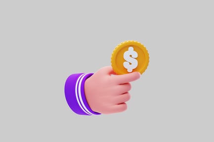 Preview: A hand holding a gold coin with a dollar sign